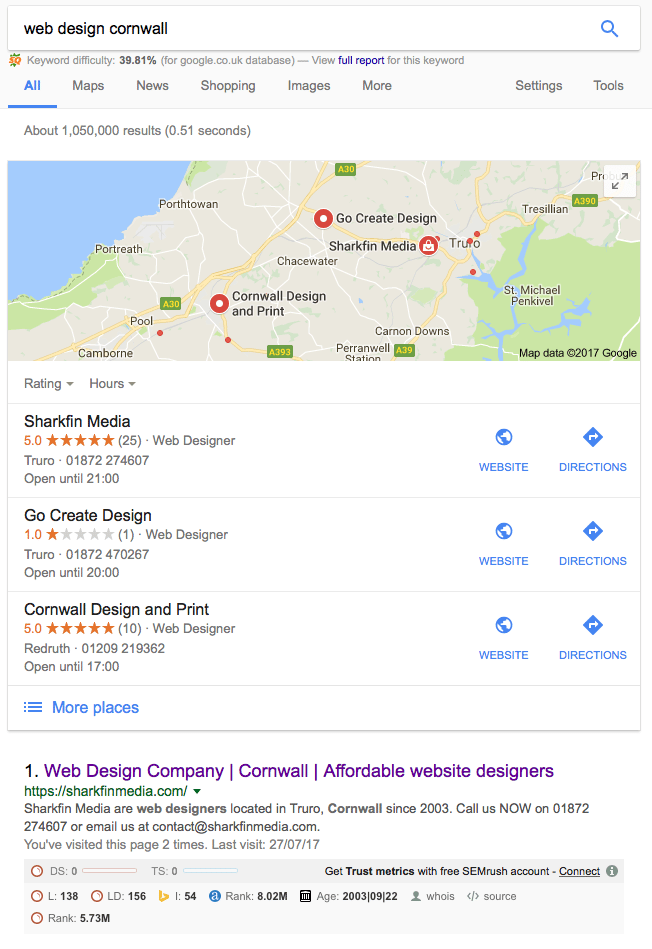 How do I rank higher with Google in my local area?