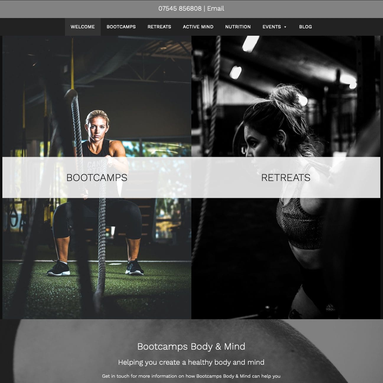 New website for Bootcamps Cornwall