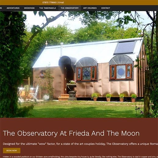Romantic Holiday in Cornwall Website Design