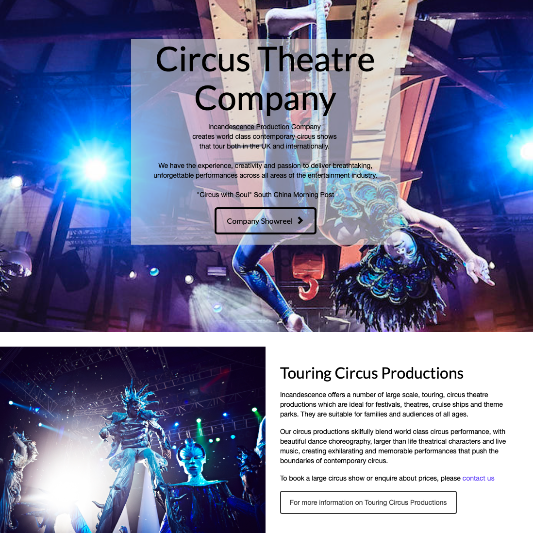 Affordable SEO in Cornwall completed for Local Circus Production Company